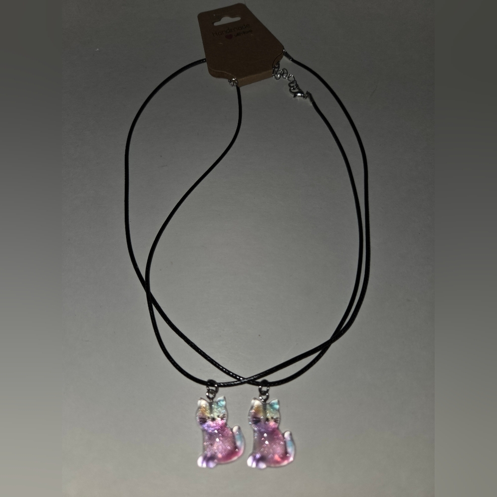 Two Cat Pendant Necklaces